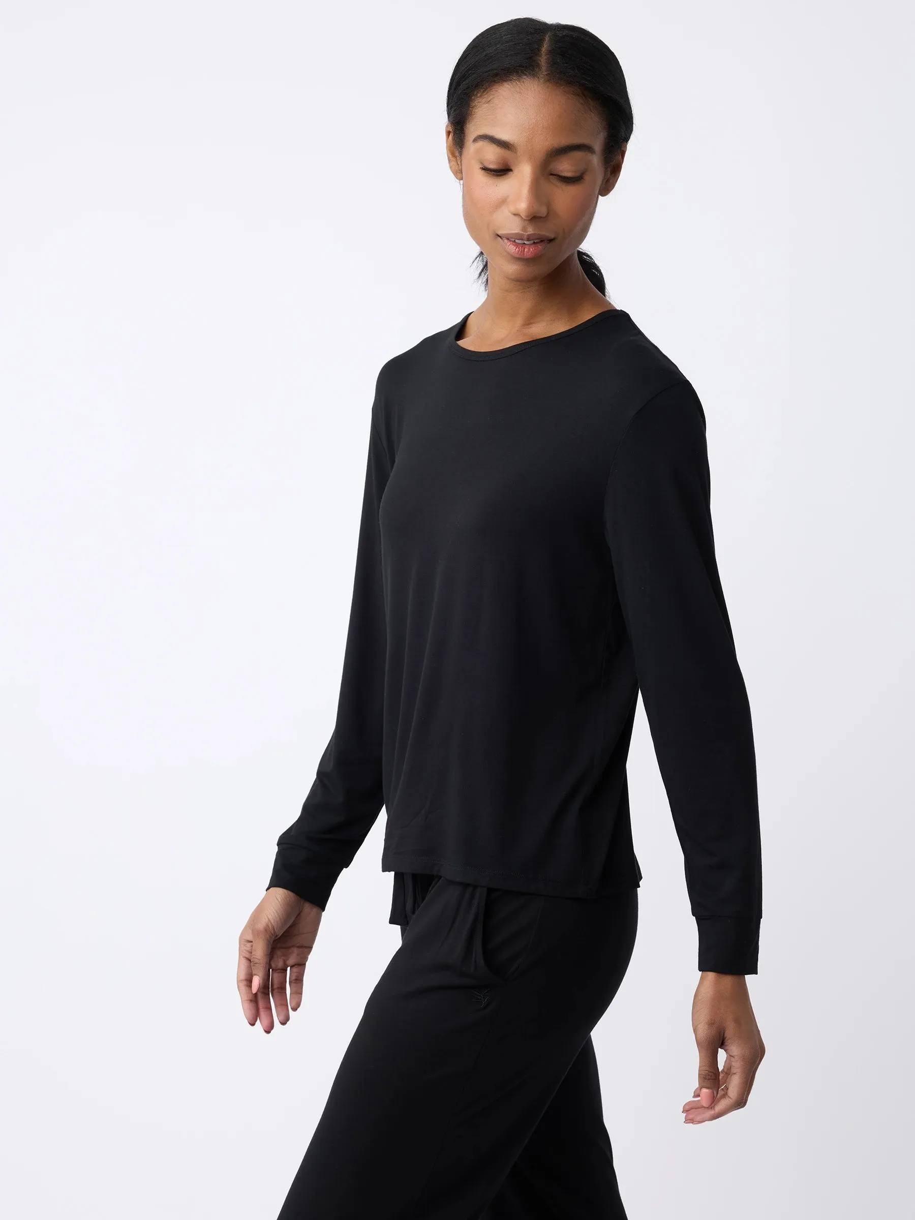 Women's Bamboo Stretch-Knit Long Sleeve Lounge Tee