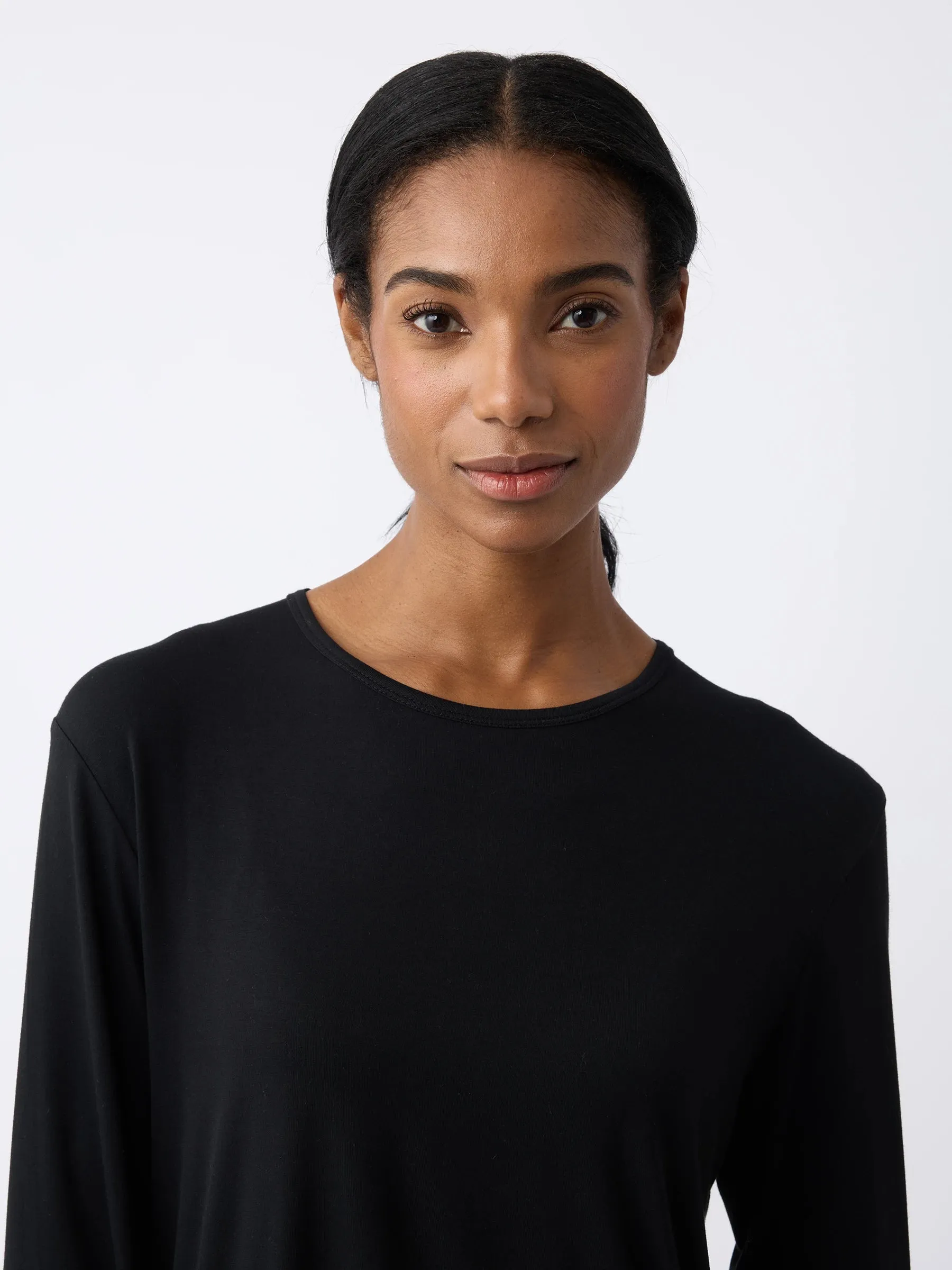 Women's Bamboo Stretch-Knit Long Sleeve Lounge Tee