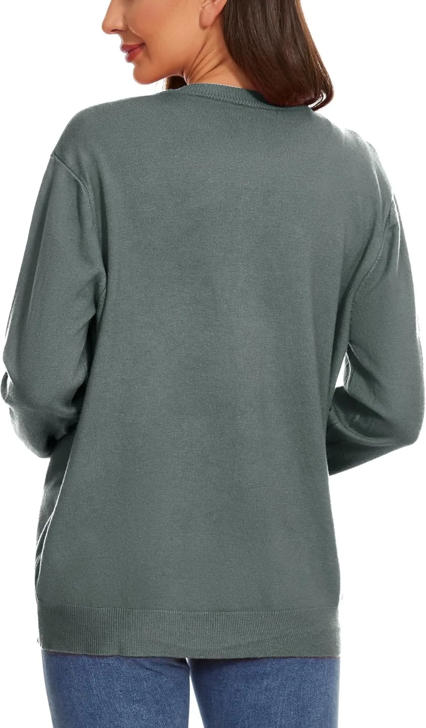 Womens Cardigan Sweaters Button Down Classic Long Sleeve Casual Crew Neck Soft Spring TopsS-2XL