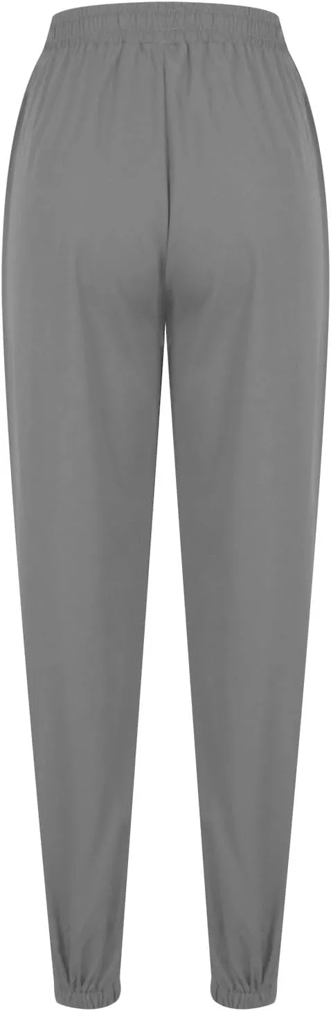 Womens Linen Pants 2025 Summer Casual Drawstring High Waist Loose Lounge Trousers Beach Summer Pant with Pockets