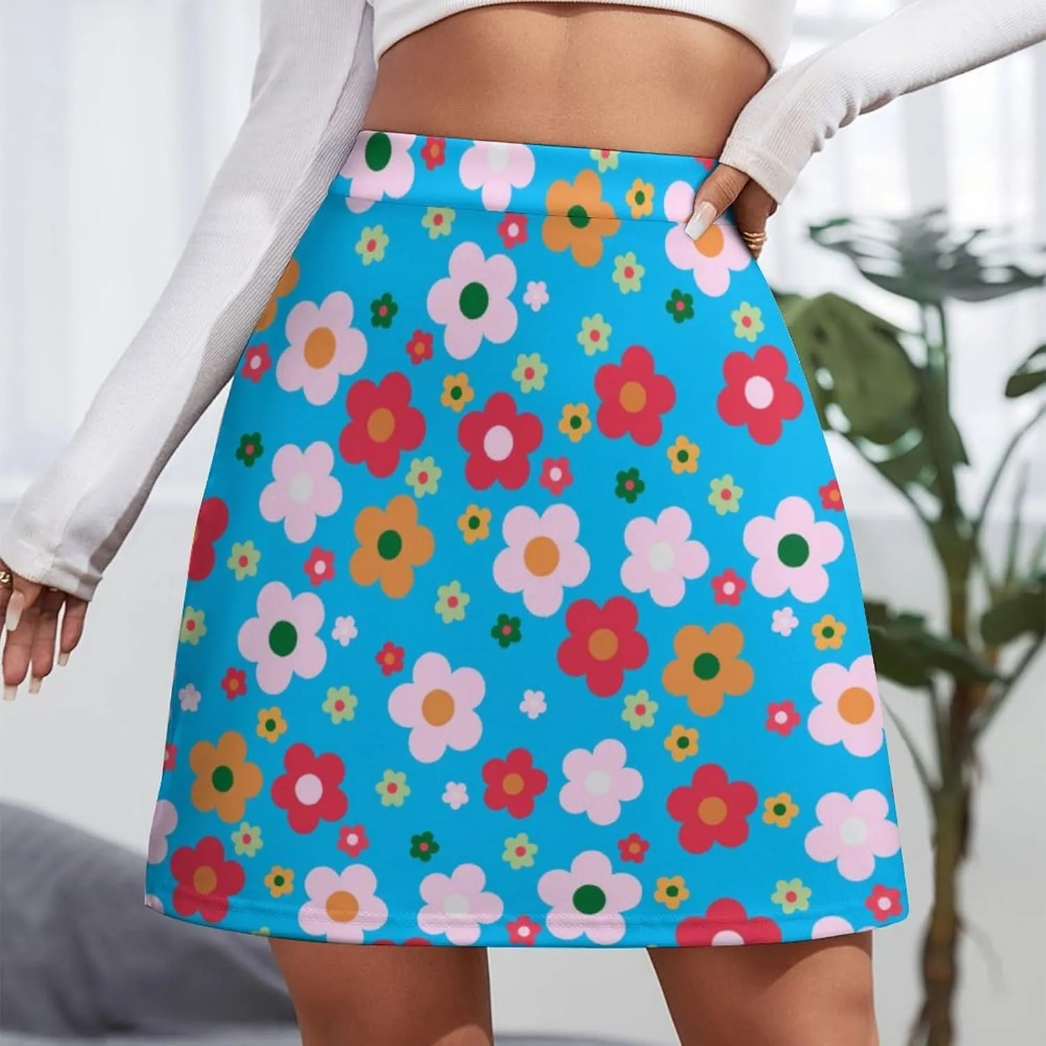 Womens Mini Skorts 80s 90s High Waisted Pencil Bodycon Short Skirt Sexy A-Line Mini Skirts