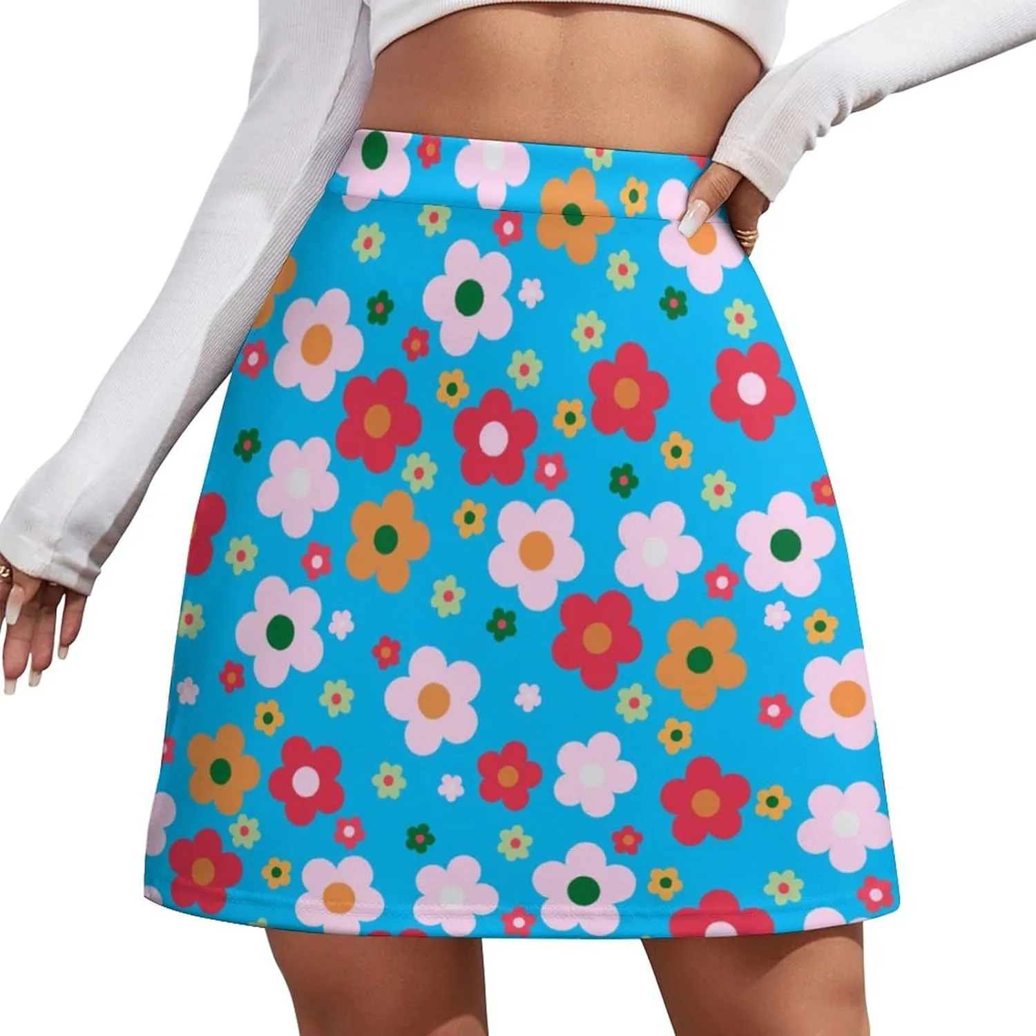Womens Mini Skorts 80s 90s High Waisted Pencil Bodycon Short Skirt Sexy A-Line Mini Skirts