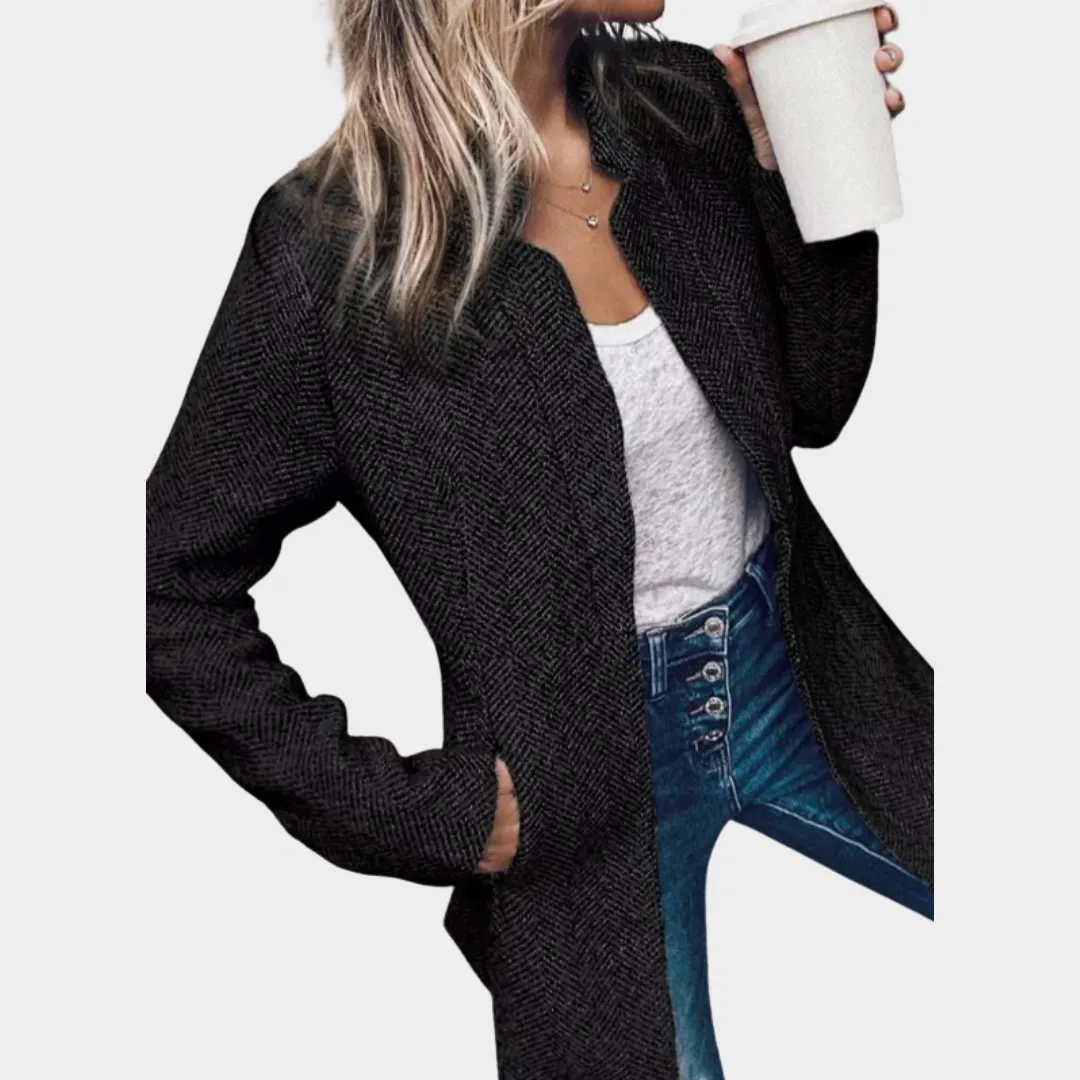 Women's Open Front Blazer  Slim Fit  Long Sleeve  Elegant & Stylish  Soft Marled Fabric  Multiple Colours