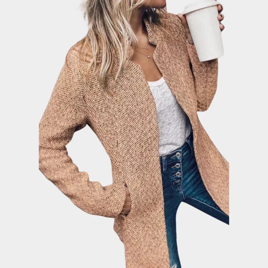 Women's Open Front Blazer  Slim Fit  Long Sleeve  Elegant & Stylish  Soft Marled Fabric  Multiple Colours