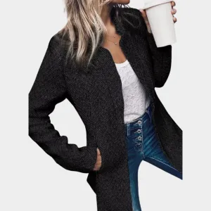 Women's Open Front Blazer  Slim Fit  Long Sleeve  Elegant & Stylish  Soft Marled Fabric  Multiple Colours