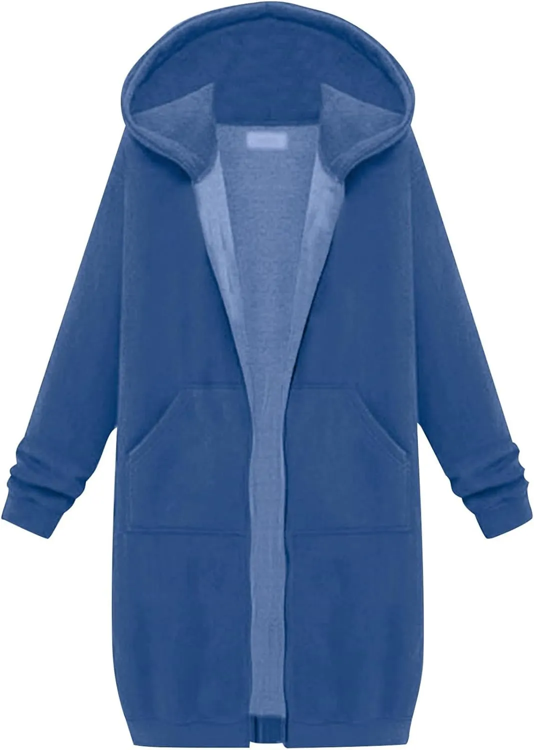 Womens Oversized Zip Up Long Hoodies Casual Long Sleeve Solid Color Sweatshirts Fall Trendy Loose Jacket with Pockets