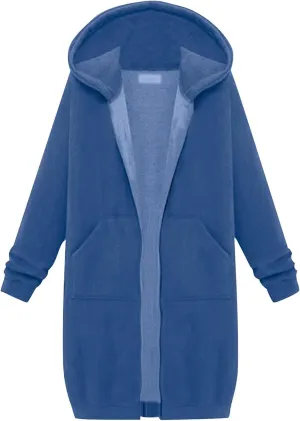 Womens Oversized Zip Up Long Hoodies Casual Long Sleeve Solid Color Sweatshirts Fall Trendy Loose Jacket with Pockets